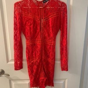 Brand NEW RED Lace Long Sleeve Dress from PLL.